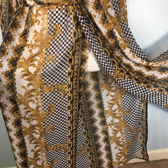 Shear Yellow Print NEW Night Dress Charlotte Russe - Picture 5 of 8